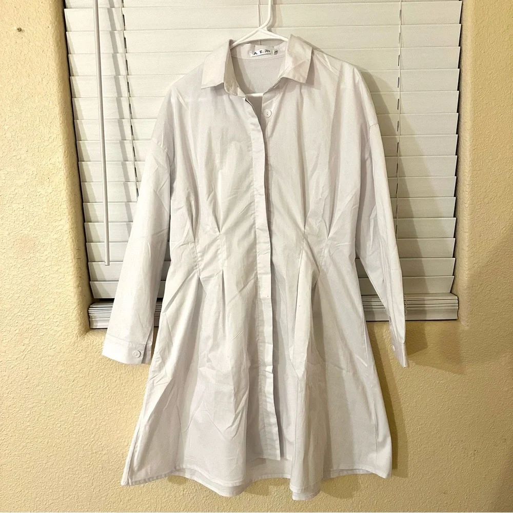 Women’s White Shirt Dress - Picture 3 of 11